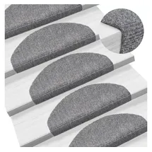 vidaXL 15-tlg Selbstkleb. Treppenmatten Nadelvlies 65x21x4cm Hellgrau
