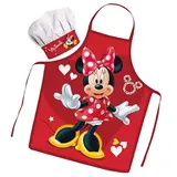Sorrisini Kinderschürze und Kochmütze für Kinder, Schürze Kochmütze Kinder, Kinderschürze Jungen, Verstellbare Koch-Set für Kinder zum Backen, Malen, Kochkleid für Kinder, Minnie - Universale Bambino