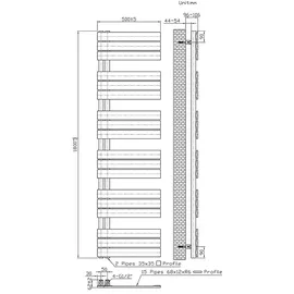 Belrad Handtuchheizkörper 1800 x 500 mm 890 W schwarz
