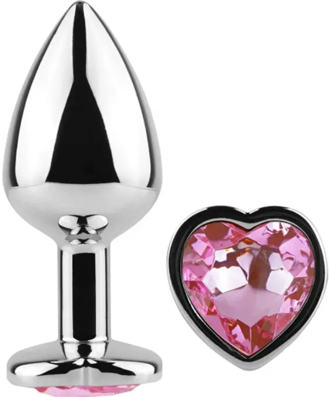 SECRETPLAY - BUTT PLUG AUS METALL FUCHSIA HERZ KLEINE GRÖSSE 7 CM