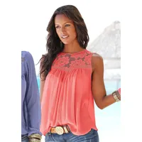 Buffalo Crepebluse BUFFALO, Damen, Gr. 38, orange (koralle), Cru00eape,