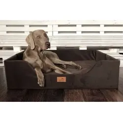 Tierlando ® COLUMBUS Orthopädisches Hundebett | Reisehundebett | Tragbar Faltbar braun 80 cm, 25 cm, 60 cm