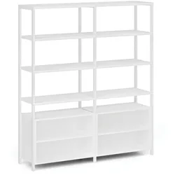HOME OFFICE Doppelregalwand mit Regalschrank, weiß