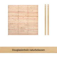 BM Massivholz Zaun BM MASSIVHOLZ "Kurt Set 1", beige (ohne), H:180cm, Holz, Zaunelemente, 1 Zaunelement 180 x 180cm, 2 Pfosten, Kopf gerundet, Länge 190cm