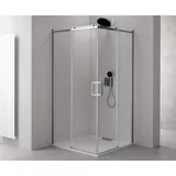 Polysan s.r.o. THRON ROUND Komplettdusche mit Schiebetür 80 x 80 cm Silber transparent TL2880-5005