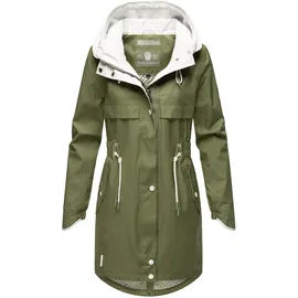 Navahoo Leichter Damen Übergangsmantel Langer Parka mit Kapuze Xankaa Dusty Olive Gr. XXL - XXL