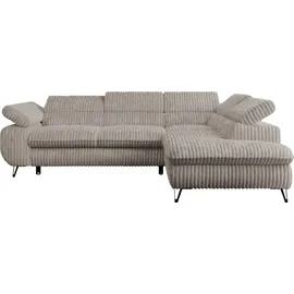 MKS Meble Eckcouch Cord 2-Sitzer Grau