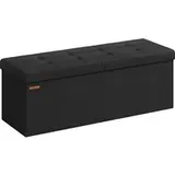 Songmics Sitzbank mit Stauraum 38 x 110 x 38 cm tintenschwarz
