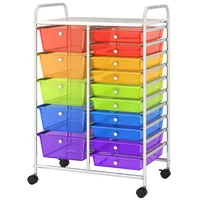 Costway Rollcontainer 62,5 x 37 x 87 cm bunt