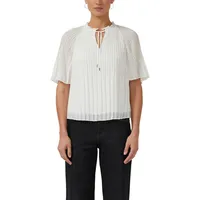 s.Oliver Festliche Chiffon-Bluse mit Plissee und Rüschen beige 46