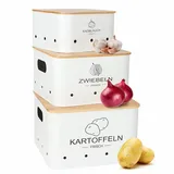 KingLux Aufbewahrungsbox 3Stk.Kartoffel Aufbewahrungsbox, Hält Gemüse Länger Frisch (3 St) weiß
