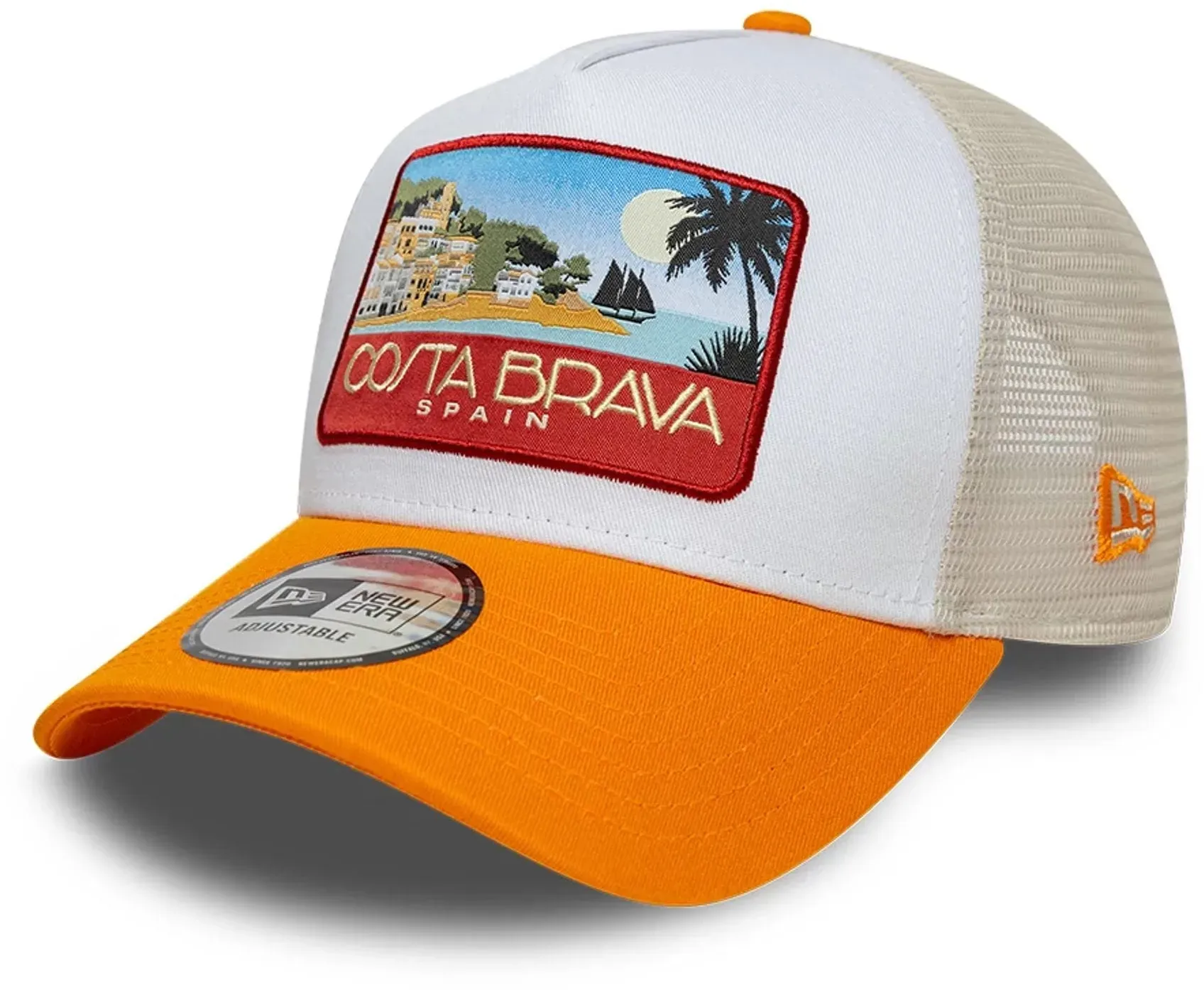NEW ERA NE LOCATION PATCH TRUCKER verstellbare Kappe orange/weiß/beige - STK