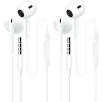 2 Pack kopfhörer mit Kabel in Ear kopfhörer Kabel Ohrhörer mit Mikrofon und Lautstärkeregler Headset mit 3.5mm Kopfhörern für Phone Samsung Huawei Android Smartphone Laptop MP3 Players
