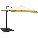 MCW Ampelschirm A96 3x4m Alu Creme mit Ständer
