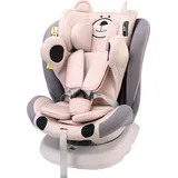 TWT I-SIZE Plus DELUXE PinkBear Kindersitz mit 360 Grad drehbarem Isofix-System-BUF BOOF 0, 36 kg - milchig