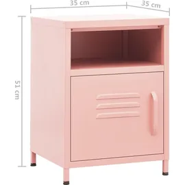 vidaXL Nachtschrank Rosa 35 x 35 x 51 cm Stahl