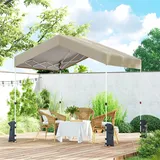 Faltzelt 2,4 X 2,4 M, Pop-up, Upf 50+, Zentralverschluss, Höhenverstellbar, Tragetasche, Sandsäcke, Beige