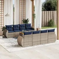 vidaXL Gartensofa-Set 9-tlg. grau