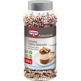 Dr. Oetker Schoko Zebra Röllchen Dekor 400,0 g