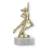 Pokal Kunststofffigur Tanzen gold auf weißem Marmorsockel 17,9cm - Helm Trophy