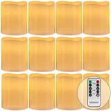 monzana LED Kerzen mit Timerfunktion 2-8H flackernde Flamme Fernbedienung