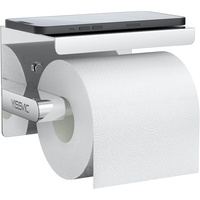 YISSVIC Toilettenpapierhalter Klopapierhalter Toilettenpapierhalter Ohne Bohren mit Ablage Edelstahl für Badzimmer und Küche