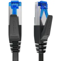 KabelDirekt – LAN Kabel flach, bruchfest konstruiert – 7,5m (CAT7 Kabel & Netzwerkkabel, 10 Gbit/s, besonders flexibel & geeignet als Verlegekabel, maximale Glasfaser-Geschwindigkeit, RJ45, schwarz)