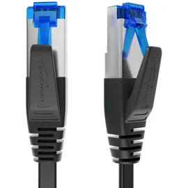 KabelDirekt – LAN Kabel flach, bruchfest konstruiert – 7,5m (CAT7 Kabel & Netzwerkkabel, 10 Gbit/s, besonders flexibel & geeignet als Verlegekabel, maximale Glasfaser-Geschwindigkeit, RJ45, schwarz)