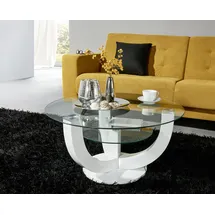 Stolkom Denver Weiß Glas 80 x 40 x 80 cm