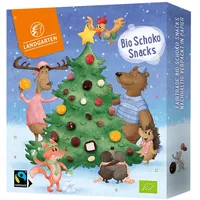 Schoko Adventskalender 2024 nachhaltig 100% Bio mit 24 magischen Bio Schoko Frucht Nuss Kreationen für die Adventszeit