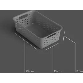 ProHome Aufbewahrungskorb 2L mit Griffen 25 x 16 x 8 cm schwarz