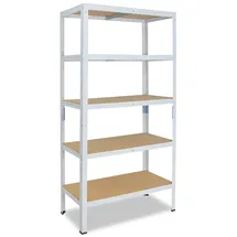 shelfplaza Schwerlastregal Stahl 155x90x40 cm weiß 5 Böden 175 kg Traglast pro Boden