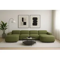 kaiser möbel Ecksofa Cursal Round U-Form – großes modulares Sofa mit sanften Rundungen, Einzelsofa grün