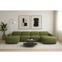 kaiser möbel Ecksofa Cursal Round U-Form – großes modulares Sofa mit sanften Rundungen, Einzelsofa grün