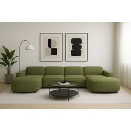 kaiser möbel Ecksofa Cursal Round U-Form – großes modulares Sofa mit sanften Rundungen, Einzelsofa grün