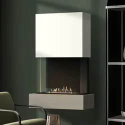 muenkel design Como [moderner Design Ethanolkamin]: Concrete (Betonoptik) - Haube Weiß - Planika Senso