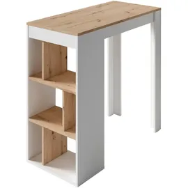 byLIVING Bartisch Moby Weiß/Eiche ca. 110x50x104 cm