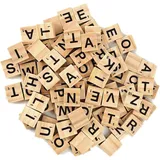 100 Stück Scrabble Holz-Buchstaben für Hochzeitsrahmen und Wandkunst, Zufällige