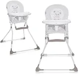 Lorelli Kinderhochstuhl klappbar, Kinderstuhl Cookie, Hochstuhl für Babys ab 6 Monate bis 15 kg, klappbarer Babyhochstuhl mit 5-Punkt-Sicherheitsgurt, beige