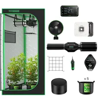 Premium Growzelt Komplettset mit Grow Zubehöre, High-Tech Growing Tent Kit mit Smart-Controller, Vollspektrum LED Pflanzenlampe, Ventilator, Belüftungssystem (60x60x160cm)