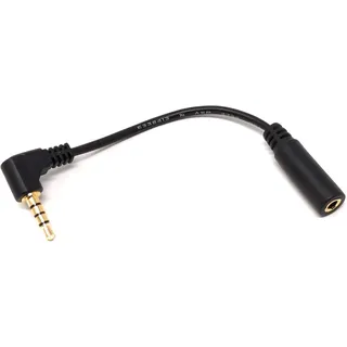 System-S 90° Grad gewinkelt Winkel 3,5 mm Klinke 4 polig Winkel-Stecker Kabel Adapter 10 cm für Handy Samrtphone Tablet PC