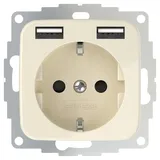 2USB 2U-449399 Unterputz-Steckdose mit USB Creme-Weiß