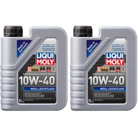 ILODA 2X Original Liqui Moly 1L MoS2 Leichtlauf 10W-40 Motoröl Motorenöl Motoroil Oil