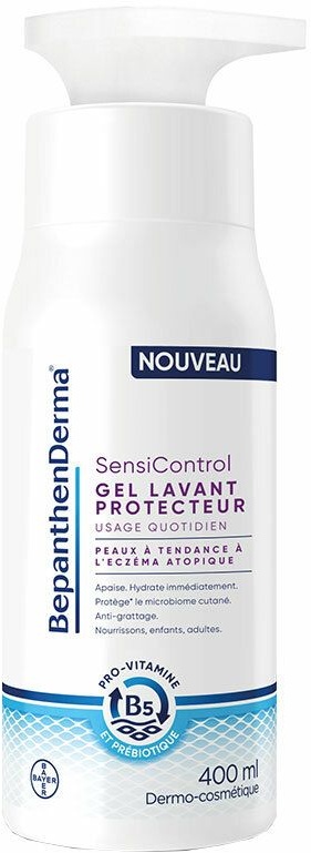 BepanthenDerma SensiControl Gel Lavant Protecteur 400 ml Peaux à tendance à l'eczéma atopique 400 ml gel nettoyant