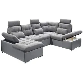 ed exciting design Eckcouch Polyester 7-Sitzer Grau