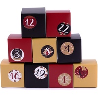 pajoma Adventskalender 24 Boxen, Schachteln zum Befüllen, inkl. Sticker, Gold