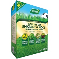 Westland Schluss mit Unkraut & Moos, 2,8 kg, 80 m2 – Rasendünger für dichten Rasen, feines Rasen-Granulat ideal für Mähroboter