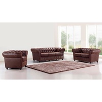JVmoebel Chesterfield-Sofa, 3+2+1 Sitzer Garnitur Sofa Couch braun