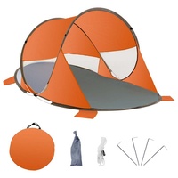 Duhome Strandmuschel, Strandmuschel Pop Up Strandzelt Wetter- und Sichtschutz Polyester Zelt grau|orange