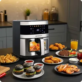 Berdsen Heißluftfritteuse XXL 9,1L Silber